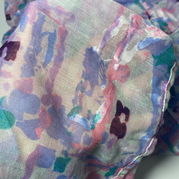 Juicy Couture Circle Scarf Pink Purple Silver Abstract Semi Sheer Infinity Y2K - Picture 8 of 10